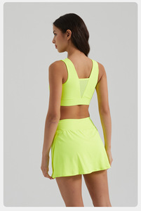 Vêtements de sport d'été pour femmes solide Yoga <span class=keywords><strong>Tennis</strong></span> costume respirant Spandex/Polyester taille haute minceur Figure-étreinte XXL - Product Image 4