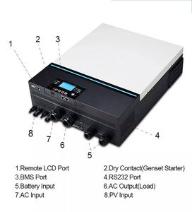 AX 220V 230V 8kva híbrido FF RID 4848V48atteratterattery olar 120A C to a harharger URE INE axave axpper 8000W nverter - Product Image 5