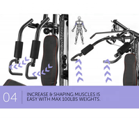 Équipement de musculation multifonction en acier inoxydable le plus vendu avec contrepoids de 45 kg pour exercices des bras, des jambes et du dos (unisexe)