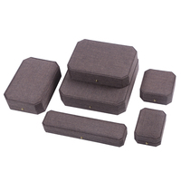 Boîte à bijoux en lin marron ZHIHUA, boîte cadeau pour bijoux, étui pour bracelet en tissu, emballage de luxe pour bijoux