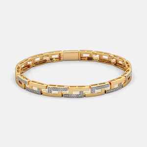Moissanite Geometric Link Bracelet Gold Plated 925 Sterling Silver Hip Hop Unisex Chain Channel <b>Set</b> Trendy Jewelry Gift - Product Image 3