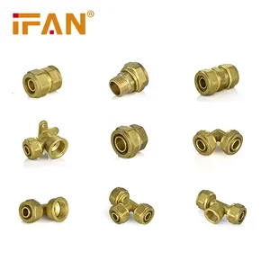 IFAN Factory Supply Brass Compression Fittings Water Tube Plumbing Brass Fittings Pex Pipe Connector Brass Pex Fittings
