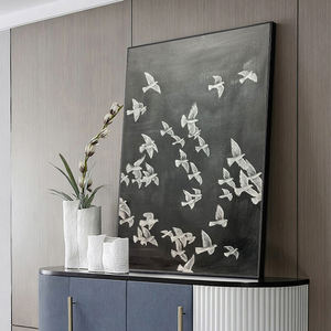 Mintura personnalisé en gros à la main toile œuvre dessin animé Style oiseaux troupeaux <span class=keywords><strong>peinture</strong></span> à l'huile maison décorative affiches murales - Product Image 2