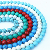 Vente d'usine Synethic Turquoise perles de pierre en vrac pour la fabrication de bijoux à bricoler soi-même 4mm 6mm 8mm 10mm pour Bracelet boucle d'oreille collier