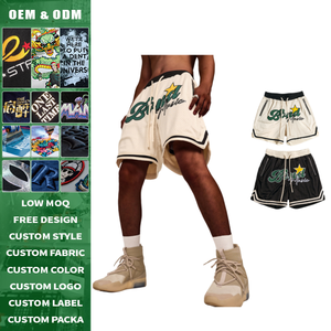 High Quality Custom Logo Colorful Applique Letter Mesh Tape Shorts <b>Layered</b> Design for Athletic Training - Product Image 3