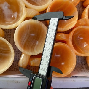 Vente en gros de tasses en calcite <span class=keywords><strong>jaune</strong></span> naturelle sculptées à la main, polies, cristaux de guérison, tasses en pierre pour la décoration Feng Shui - Product Image 5