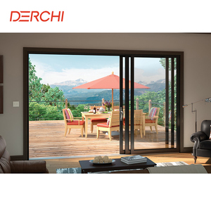 Rail encastré en aluminium sur mesure pour porte <span class=keywords><strong>coulissante</strong></span>, cadre fin, rupture de pont thermique écoénergétique, <span class=keywords><strong>prix</strong></span> des portes coulissantes en verre pour patio Lowes - Product Image 4