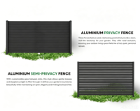 Paneles de Cerca Modulares de Aluminio, Listones Horizontales, Duraderos, Resistentes a los Rayos UV, Ecológicos, para Privacidad en Exteriores, Jardín y Patio