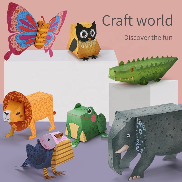 Hot Selling 3D Children Origami Paper Book Animal Pattern Educational Animal Paper Craft Origami Papercuts Toy for Ages 4-12+