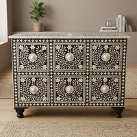 Mueble de Almacenamiento de Madera con Incrustaciones Florales Hecho a Mano al por Mayor para el Hogar, Hotel, Bar y Sala de Estar