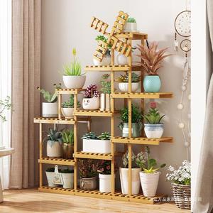 Soporte de Bambú para Plantas Suculentas, de Varios Niveles, 60x100 cm, Estante Modular para Flores de Interior, Unidad de Pie para Sala de Estar - Product Image 1