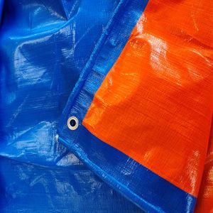 Rouleau de bâche en PE orange et <span class=keywords><strong>bleu</strong></span> personnalisé, feuilles de plastique en rouleau exportées sur le marché jordanien - Product Image 2