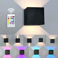 Lampe murale intérieure à piles RGB, éclairage mural décoratif haut et bas, applique murale pour passage, escalier, lumière murale LED