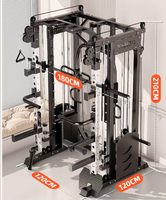 Dinuo Commercial All-in-One Smith Power Rack - Double paires de poids de 70 kg, Crossover de câbles et Presse pectorale pour un entraînement complet du corps