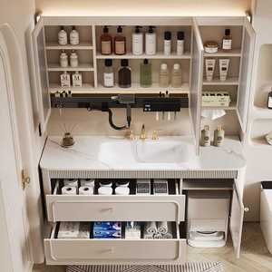 Solution de rangement pour salle de bain Design compact Comptoir résistant aux rayures Système d'installation rapide Coiffeuse pour salle de bain - Product Image 5