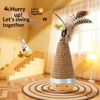 Mainan Kucing Motif Buah Lucu, Sisal Tumbler Tahan Gores, Tahan Kunyah, Bulu Penggoda, Interaktif, Membakar Energi, Latihan