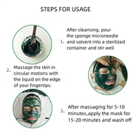 ZS Poudre de Spicules d'Éponge Hydrolysées Réparation Cicatrices Anti-Âge, Peeling Algues Marines Bio, Kit de Récupération aux Spicules de Spongilla