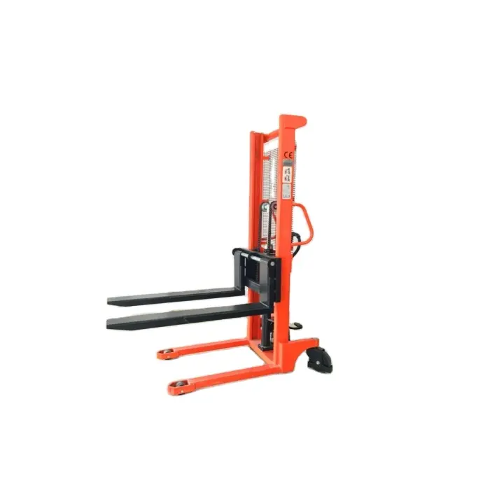 Walk Manual Hand Wide Customized Leg Pallet Stacker Jual Material Handling Pallet Lifter Price