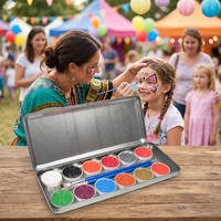 Ensemble de peinture à l'aquarelle de 12 couleurs, palette de pigments solides avec pinceau, étui en métal pour les étudiants, peinture artistique
