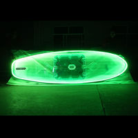 Planche à pagaie SUP transparente et tour de kayak transparent avec lumière LED équipement de surf sur l'eau en gros matériel de coque en PC