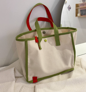 Bolsa de tela ecológica impresa, tela lisa, algodón, lona hecha a mano, bolsa de compras con logotipo personalizado - Product Image 1