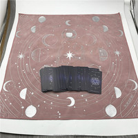 Nappe murale en velours argenté à phases lunaires célestes, nappe d'autel écologique en velours, design personnalisé pour autel