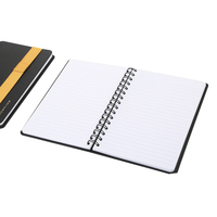 Nouvel arrivage Couverture en papier pour cahier à spirale simple à couverture rigide noire de taille A5 avec porte-stylo élastique coloré