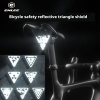 Plaque de sécurité triangulaire réfléchissante ENLEE pour vélo, portable, facile à installer, signalisation d'avertissement pour la conduite nocturne, bouclier triangulaire réfléchissant pour vélo