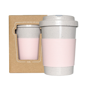 Nuova tendenza riutilizzabile caffè fondi tazza di caffè 12oz BPA tazza di plastica per bere con la stampa per i regali singola parete tazza di caffè Grey - Product Image 6