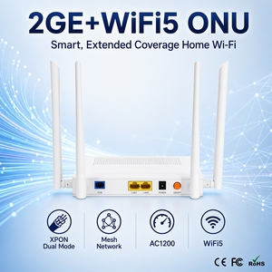 2GE WiFi 5 AC1200 Двухрежимный XPON ONU Gigabit GPON EPON HGU ONT Оптоволоконный терминал V2802DAC Vsol для сети FTTH Triple Play - Product Image 1