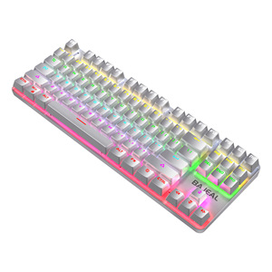 BAJEAL K200 คีย์บอร์ดแบบกลไก 87 คีย์ RGB แบ็คไลท์คีย์บอร์ดเกมแบบมีสายพร้อมระบบป้องกันโกสต์สำหรับแล็ปท็อปพีซี - Product Image 2