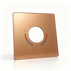 Contrôleur de température intelligent personnalisé en or, façade en verre trempé, écran à découpe ronde, adhésif PVC PET - Product Image 1