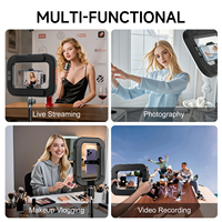 Anneau lumineux LED professionnel GVM de 18 pouces avec support et support pour téléphone, éclairage bicolore à intensité variable pour YouTube, vidéo en direct et maquillage