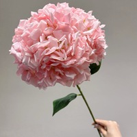 Hydrangea artificiel extra-large à bords roulés, 216 pétales, fleur en soie, style sucette, en forme de bloc, matériel floral pour mariage
