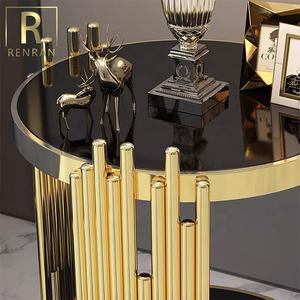 Mobili per la casa moderni in acciaio inossidabile spazzolato <span class=keywords><strong>oro</strong></span> con <span class=keywords><strong>tavolino</strong></span> in <span class=keywords><strong>vetro</strong></span> <span class=keywords><strong>tavolino</strong></span> <span class=keywords><strong>tavolino</strong></span> da caffè - Product Image 4