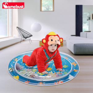 Tapis de jeu gonflable Samebust pour bébé, coussin rafraîchissant, 1,5 cm, PVC, design océanique rond, pour 0-24 mois, usage domestique - Product Image 1