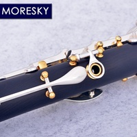 MORESKY Professional Ebony Soprano Clarinet Bb 17-Key Customized Nickel Plated Copper Woodwind