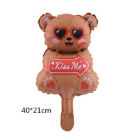 Mini ballon en aluminium en forme d'ours de dessin animé, jouet de la Saint-Valentin, ballon en aluminium en gros