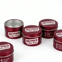 Pot en aluminium rond de luxe vide de 10 ml, 30 ml, 80 ml avec couvercle pour l'emballage de cadeaux de grains de café