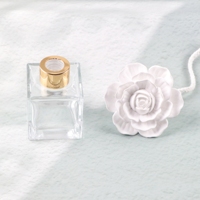 Diffuseur de parfum d'ambiance artisanal en céramique et porcelaine, flacon en verre de 100 ml, pour huiles essentielles et arômes, avec bâtonnets diffuseurs