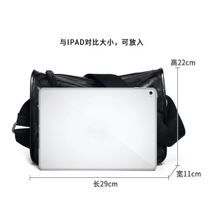 Men's Genuine Leather Crossbody <b>Bag</b> <b>Small</b> Business Travel Durable Casual Shoulder <b>Bag</b> <b>Black</b> Solid Color - Product Image 4