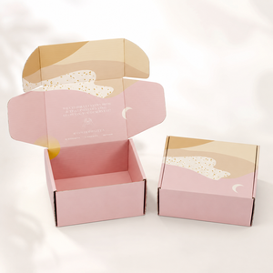 Cajas de Envío Personalizadas de Cartón Corrugado Rosa con Relieve a Todo Color, Impresión Interior de Lujo con Detalles Dorados, Logotipo Personalizado, Caja de Regalo - Product Image 2