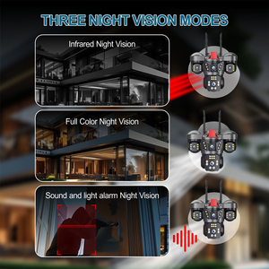 Aov ba ống kính Mạng Sim 4G IP năng lượng mặt trời hệ thống báo động an ninh CCTV PTZ 4K màu sắc Nhà tầm nhìn ban đêm thông minh ngoài trời máy ảnh - Product Image 6