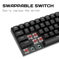 Clavier mécanique de jeu ultra-compact filaire rétroéclairé arc-en-ciel, anti-ghosting, sans conflit, 61 touches, pour PC portable