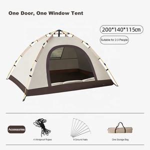 Tienda de campaña para exteriores más vendida, tela Oxford con revestimiento negro, estructura de un dormitorio, tienda automática para sala de estar - Product Image 4