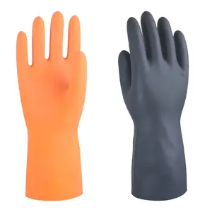 Guanti industriali di gomma del guanto di resistenza chimica del polsino lungo garantito di qualità guanti di gomma per il lavoratore