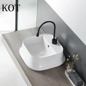 KOT fornitore di buona qualità Hotel a forma di porcellana bagno sopra i lavelli da appoggio lavabo poco profondo lavabo artistico