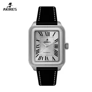 Trend Design Custom Design Leather Strap Square Watch Wristwatches Manufacture Mens Sports Waterproof Stainless Steel Watches