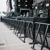 Barrière de contrôle des foules amovible en acier galvanisé thermolaqué, hauteur 6 pieds, durable, pour événements, clôture temporaire