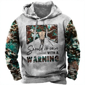 2026 European American-style Winter Pullover Hoodie Streetwear Fashion Trend 3D Digital Print Pocket <b>Mens</b> Loose-fitting - Product Image 3